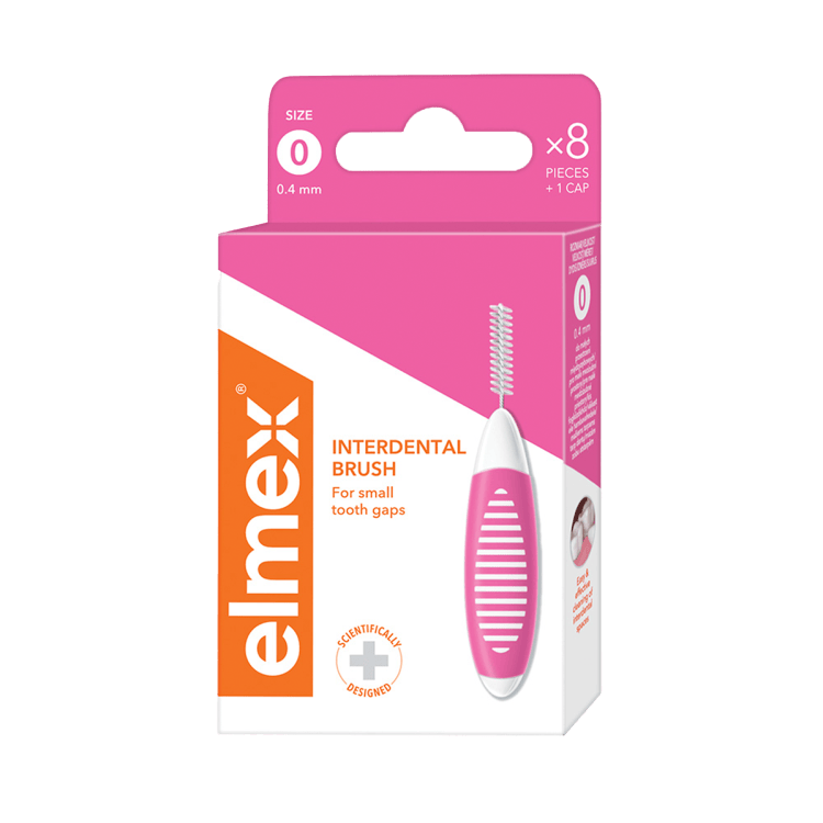 Balíček mezizubních kartáčků elmex pro malé mezery mezi zuby.