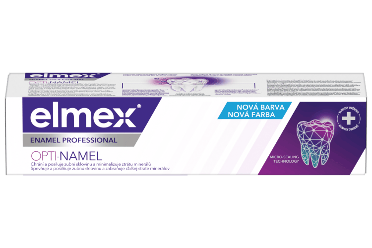 Balíček zubní pasty elmex Enamel Professional s technologií Opti-Enamel pro ochranu a posílení zubní skloviny.