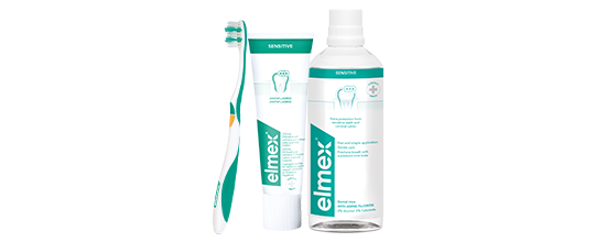 elmex Sensitive režim- zubní pasta, ústní voda, zubní kartáček