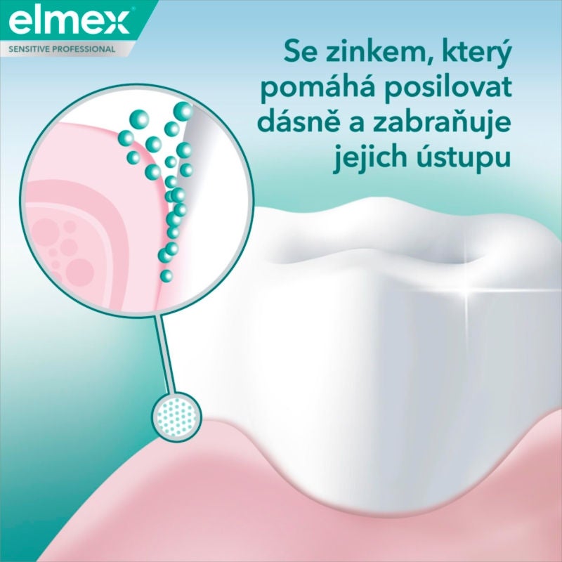 Se zinkem, který pomáhá posilovat dásně a zabraňuje jejich ústupu