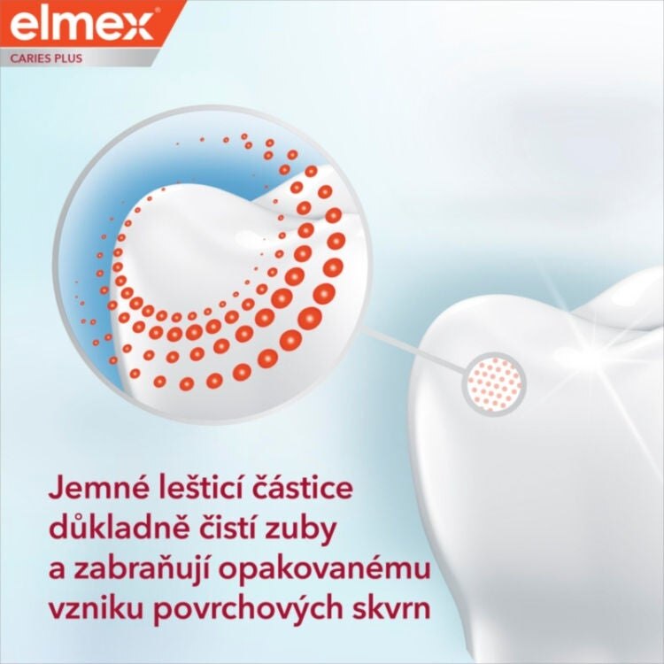 Jemné lešticí částice důkladně čistí zuby a zabraňují opakovanému vzniku povrchových skvrn