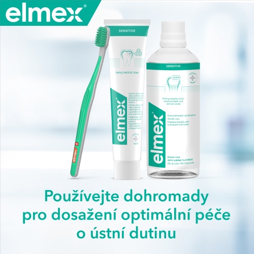 Režim elmex Sensitive- zubní pasta, ústní voda, zubní kartáček