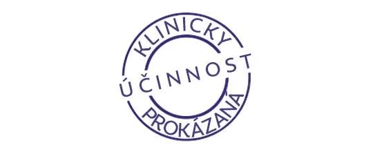 Logo s textem potvrzujícím klinicky ověřenou účinnost.