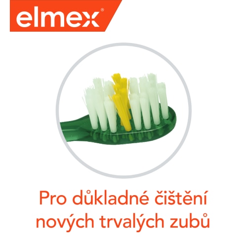 Zubní kartáček elmex pro důkladné čištění zubů.