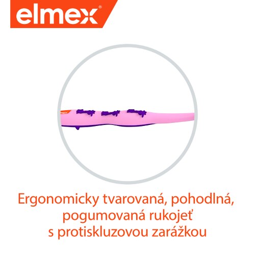 Ergonomicky navržený zubní kartáček s protiskluzovou rukojetí.